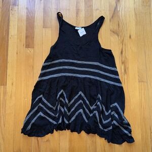 NEW Intimately Free People Slip Dress M Black Polka Dot Swing Tank Mini Boho